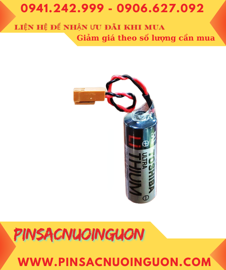 Toshiba ER17500V; Pin nuôi nguồn PLC Toshiba ER17500V lithium 3.6v A 2700mAh (ZẮC nâu)_Xuất xứ Nhật