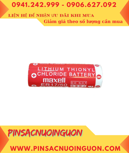 Maxell ER17/50 (Zắc nâu PLC); Pin nuôi nguồn PLC Maxell ER17/50 3.6v 2750mAh Lithium Thionyl Chloride