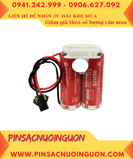 Maxell 2ER17/50; Pin nuôi nguồn PLC Maxell 2ER17/50 lithium 3.6v 5500mAh _Made in Japan