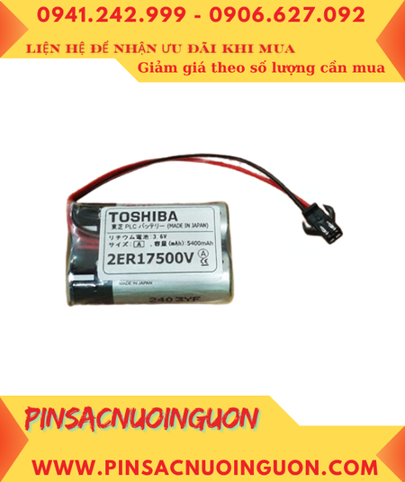 Toshiba 2ER17500V (Zắc SM2.54-2P) Pin nuôi nguồn lithium 3.6v 5400mAh (2 viên ghép đôi) _Xuất xứ Nhật