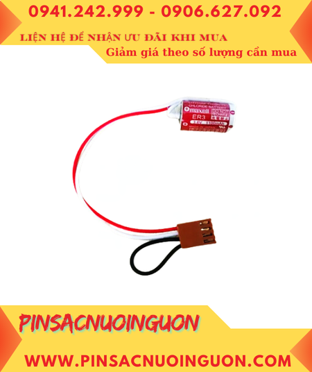 Maxell ER3 (ZẮC CẮM); Pin nuôi nguồn PLC Maxell ER3 lithium 3.6v 1/2AA 1100mAh _Xuất xứ Nhật