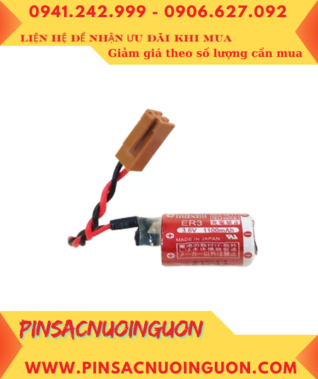 Pin Maxell ER3 _Pin ER3; Pin nuôi nguồn PLC Maxell ER3 lithium 3.6v 1/2AA 1100mAh _Xuất xứ Nhật