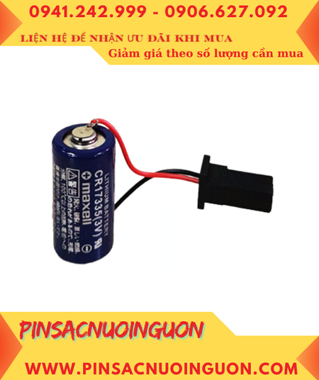 Maxell CR17335 (Zắc đen FANUC); Pin nuôi nguồn PLC Maxell CR17335 lithium 1750mAh _Xuất xứ NHẬT