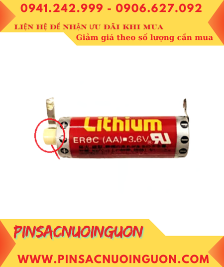 Maxell ER6 Super (Đầu sứ, Chân thép); Pin nuôi nguồn Maxell ER6C Super lithium 3.6v AA1800mAh, Xxứ Nhật