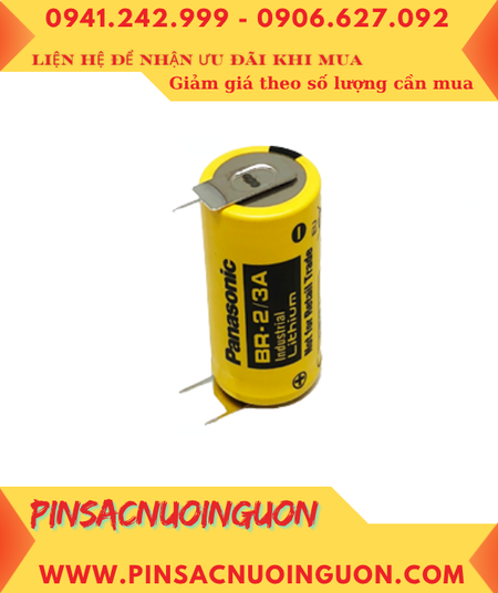 Panasonic BR-2/3A (chân thép); Pin nuôi nguồn Panasonic BR-2/3A lithium 3v 2/3A 1200mAh, Xuất xứ Nhật