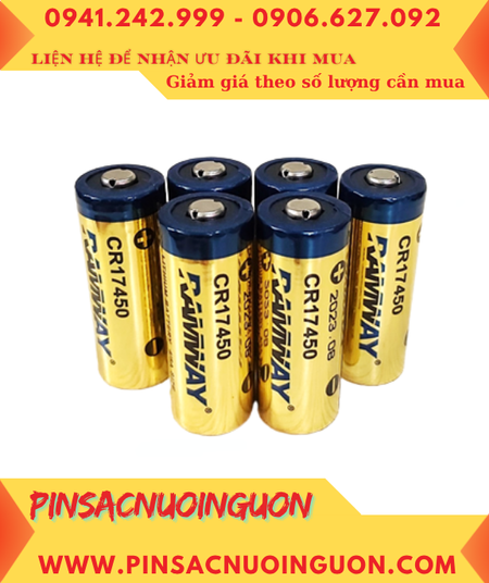 Ramway CR17450 (Vỏ màu vàng), Pin nuôi nguồn PLC Ramway CR17450 lithium 3v 2300mAh chính hãng