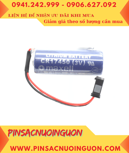 Maxell CR17450 (Zắc OTC PLC); Pin nuôi nguồn PLC Maxell CR17450 lithium 3v 2600mAh , Xuất xứ NHẬT