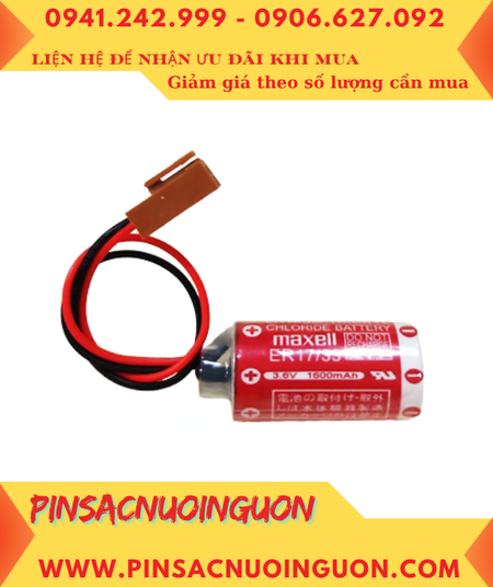 Maxell ER17/33; Pin nuôi nguồn Maxell ER17/33 lithium 3.6v 2/3A 1600mAh chính hãng _Xuất xứ Nhật
