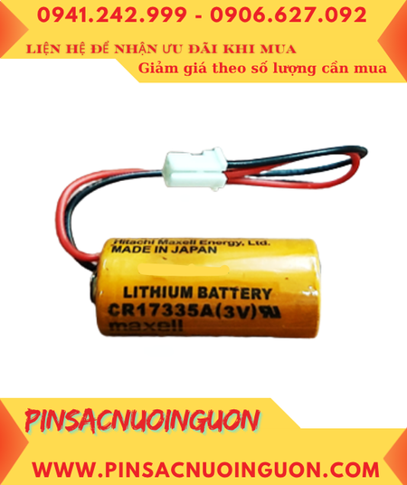 Maxell CR17335A; Pin nuôi nguồn PLC Maxell CR17335A lithium 3V 1650mAh_Xuất xứ NHẬT