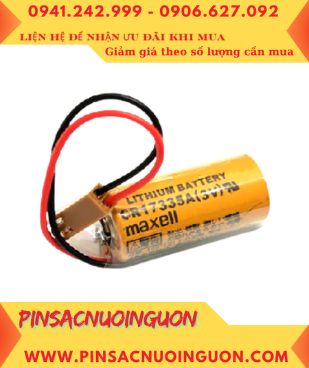 Maxell CR17335A; Pin nuôi nguồn PLC Maxell CR17335A lithium 3V 1650mAh_Xuất xứ NHẬT
