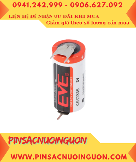 EVE CR17335 (thép 3 chấu hàn)_Pin nuôi nguồn EVE CR17335 Lithium 3v 2/3A 1500mAh chính hãng