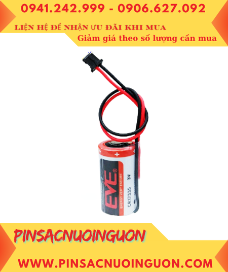 EVE CR17335 (Dây zắc đen) _Pin nuôi nguồn EVE CR17335 Lithium 3v 2/3A 1500mAh chính hãng