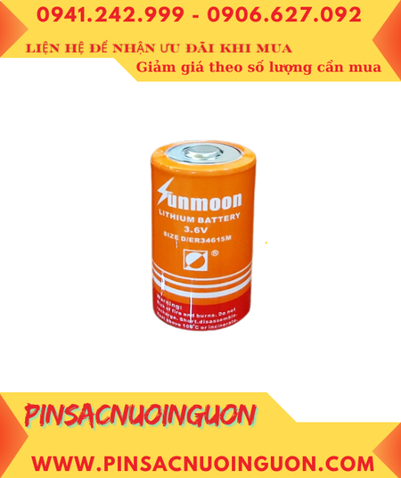 Sunmoon ER34615M; Pin nuôi nguồn PLC Sunmoon ER34615M lithium 3.6v D 13500mAh chính hãng