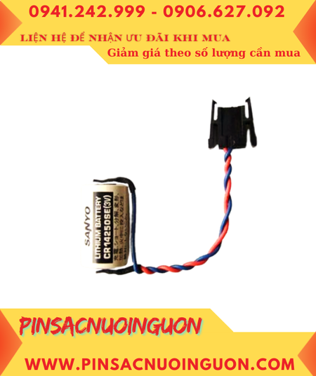 Sanyo CR14250SE (Zắc Allen); Pin nuôi nguồn PLC Sanyo CR14250SE lithium 3v 1/2AA 850mAh, Xuất xứ NHẬT