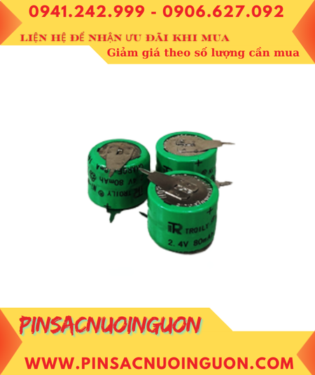 Pin TIMER 2.4v-80mAh, Pin sạc NiMh 2/V80H, Pin sạc NiMh 2.4v-80mAh 2/V80H (Nickel Metal Hydride) chính hãng
