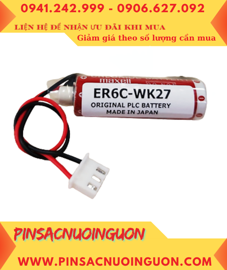 Pin Maxell ER6C W27K; Pin nuôi nguồn Maxell ER6C W27K lithium 3.6v AA 1800mAh _Xuất xứ Nhật