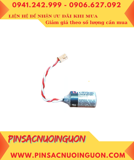 Toshiba ER3V (Zắc nâu nhỏ); Pin nuôi nguồn PLC Toshiba ER3V lithium 3.6v 1/2AA 1000mAh _Xuất xứ Nhật