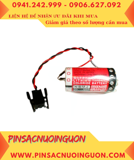 Maxell ER17/33 SUPER (Zắc cắm PLC); Pin PLC Maxell ER17/33 lithium 3.6v 2/3A 1600mAh _Xuất xứ Nhật