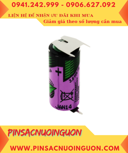Tadiran TL-5955 (chân thép 3 chấu hàn); Pin nuôi nguồn Tadiran TL-5955 lithium 3.6v 2/3AA 1650mAh _Xuất xứ Israel
