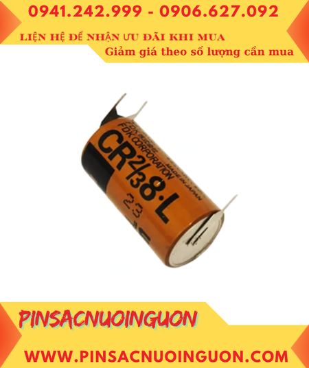 FUJI CR2/3 8.L; Pin nuôi nguồn PLC FUJI CR2/3 8.L lithium 3v 2/3A 1900mAh chính hãng, Xuất xứ NHẬT