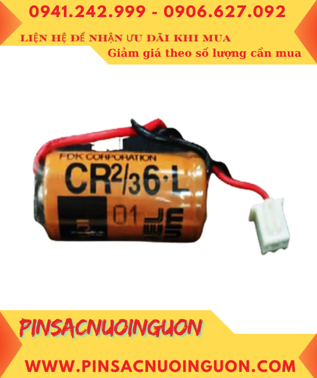 FUJI CR2/3 6.L, Pin nuôi nguồn PLC CR2/3 6.L lithium 3V 1350mAh chính hãng, Xuất xứ NHẬT