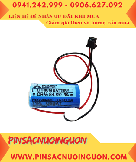 Mitsubishi Q6BAT CR2/3 8.L; Pin nuôi nguồn Mitsubishi Q6BAT CR2/38.L chính hãng, Xuất xứ NHẬT