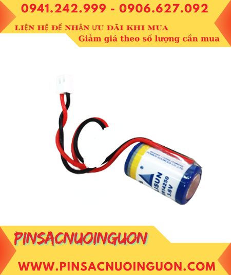 Lisun ER14250 (Zắc PH2.54-2P); Pin nuôi nguồn Lisun ER14250 lithium 3.6v 1/2AA 1200mAh chính hãng