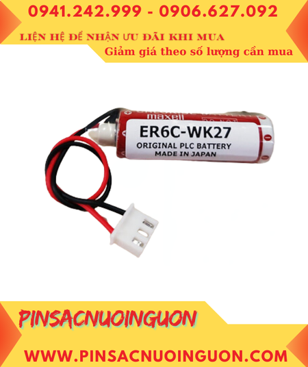 MAXELL ER6C-WK11 Pin nuôi nguồn MAXELL ERC6-WK11 AA2000mAh 3.6v Lithium Thionyl Chloride