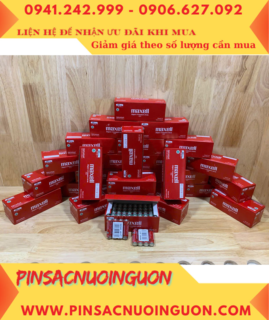 COMBO 1HỘP=40viên Pin AA 1.5v Maxell R6P(AR)4P SUM-3 Super Power ACE _Giá chỉ 109.000đ/ Hộp