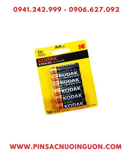 Pin KODAK LR6 Pin tiểu AA 1.5V alkaline KODAK LR6 chính hãng /Loại Vỉ 6viên