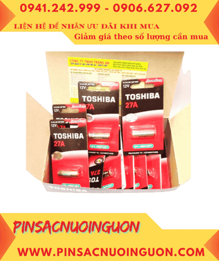 Toshiba 27A-Pin 12v Remote điều khiển Pin Toshiba 27A A27 Alkaline chính hãng (Vỉ 1viên)