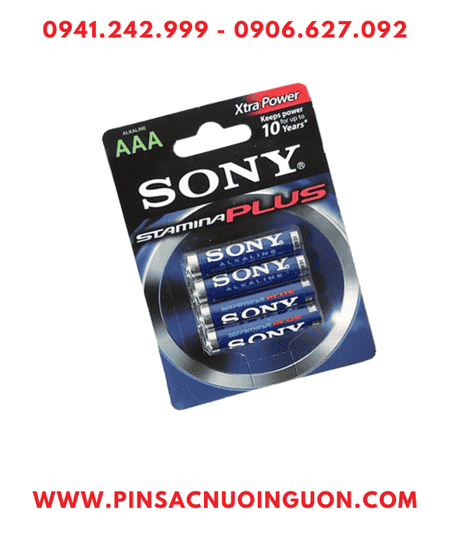 Pin Sony LR03 AM4, Pin AA 1.5v Sony Alkaline Plus LR03 AM4 Extra Power, Made in Indonesia (Vỉ 4viên)