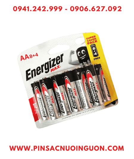 Pin Energizer E91/LR6; Pin AA Alkaline 1.5v Energizer E91/LR6 (Xuất xứ Singapore)/ Loại vỉ 12viên