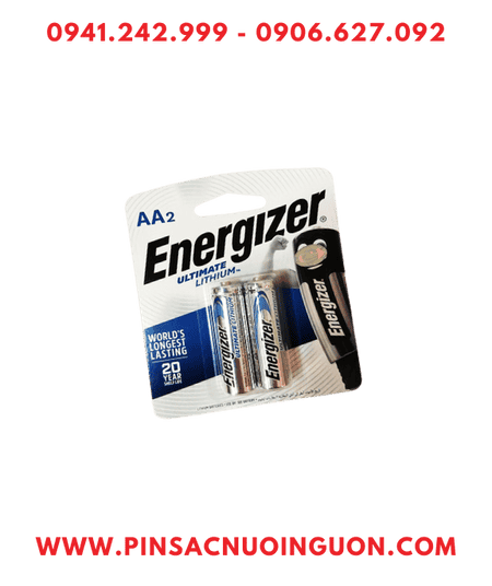 Energizer L91-BP2; Pin Lithium AA Energizer L91-BP2 chính hãng (Xuất xứ Singapore) Loại Vỉ 2viên