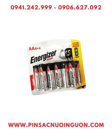 Energizer E91/LR6; Pin AA Alkaline 1.5v Energizer E91/LR6 (Xuất xứ Singapore)/ Loại vỉ 12viên