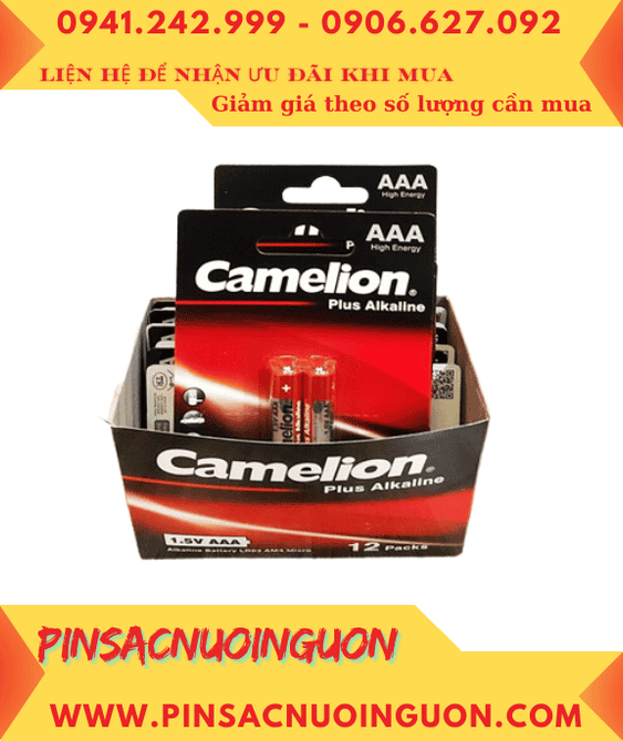 PIN Camelion COMBO 01Hộp 12vỉ=24 viên) Pin AAA 1.5v Camelion Plus LR03-AM4 _Giá chỉ 204.000đ/Hộp