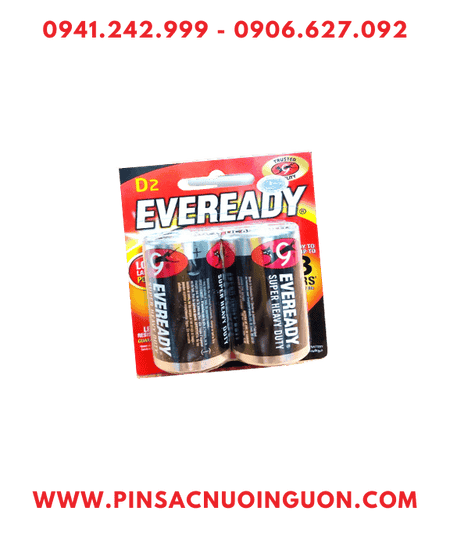 Eveready 1250-BP2; Pin đại D 1.5v Eveready 1250-BP2 R20P chính hãng _Made in Singapore (Loại Vỉ 2viên)