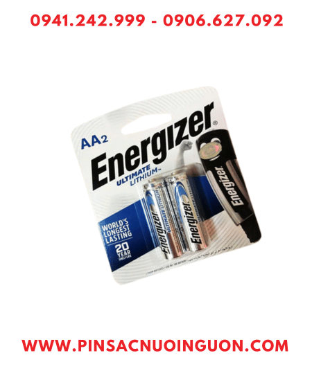 Energizer L91-BP2; Pin Lithium AA Energizer L91-BP2 chính hãng (Xuất xứ Singapore) Loại Vỉ 2viên