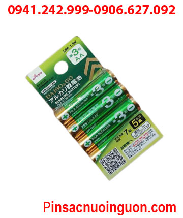 Pin DAISO & GO LR6, Pin AA 1.5v Alkaline DAISO & GO LR6 /Thị trường Nội địa Nhật-Vỉ pin chữ Nhật (Vỉ 5viên)