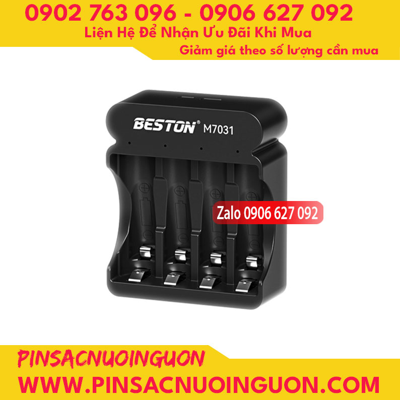Bộ sạc pin Beston dành cho pin AA AAA Lithium 1.5V M7031, bộ sạc thông minh