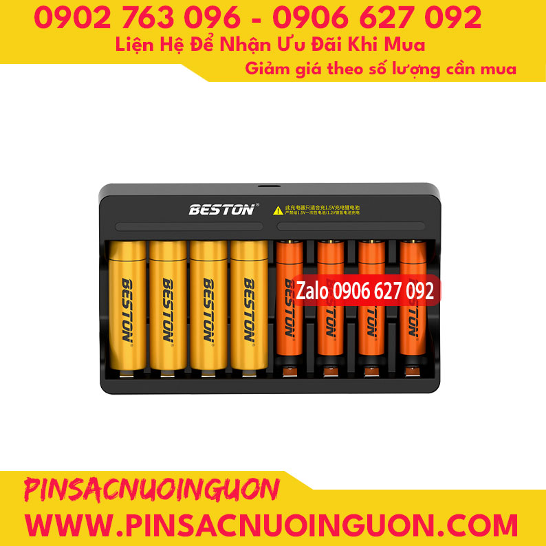 Bộ sạc 8 pin Beston dành cho pin AA AAA Lithium 1.5V M7012