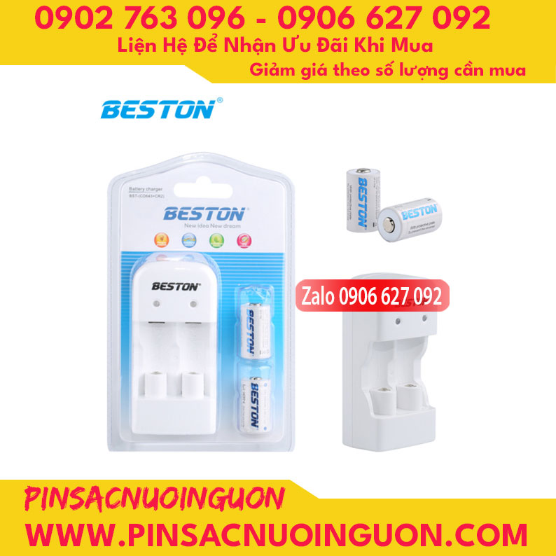 Bộ Sạc Beston CD643 kèm 02 viên pin CR2 300mAh
