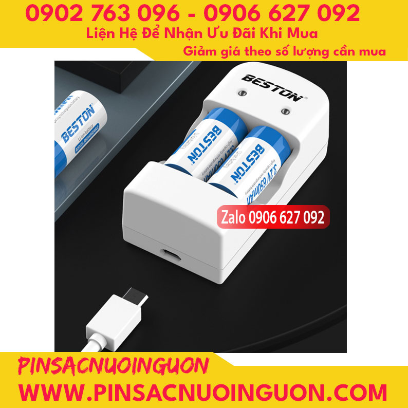 Bộ Sạc Beston CD643 kèm 02 viên pin RCR123A 650mAh