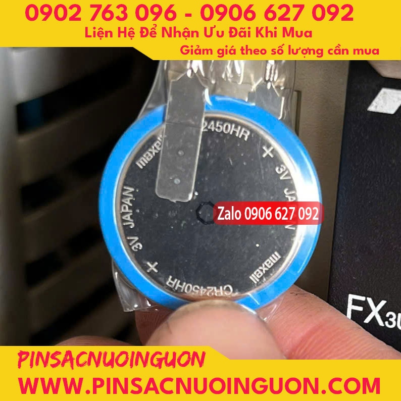 MAXELL CR2450HR; Pin Maxell CR2450HR lithium 3V High Temperature 125℃ chính hãng /Loại Dây zắc cắm1