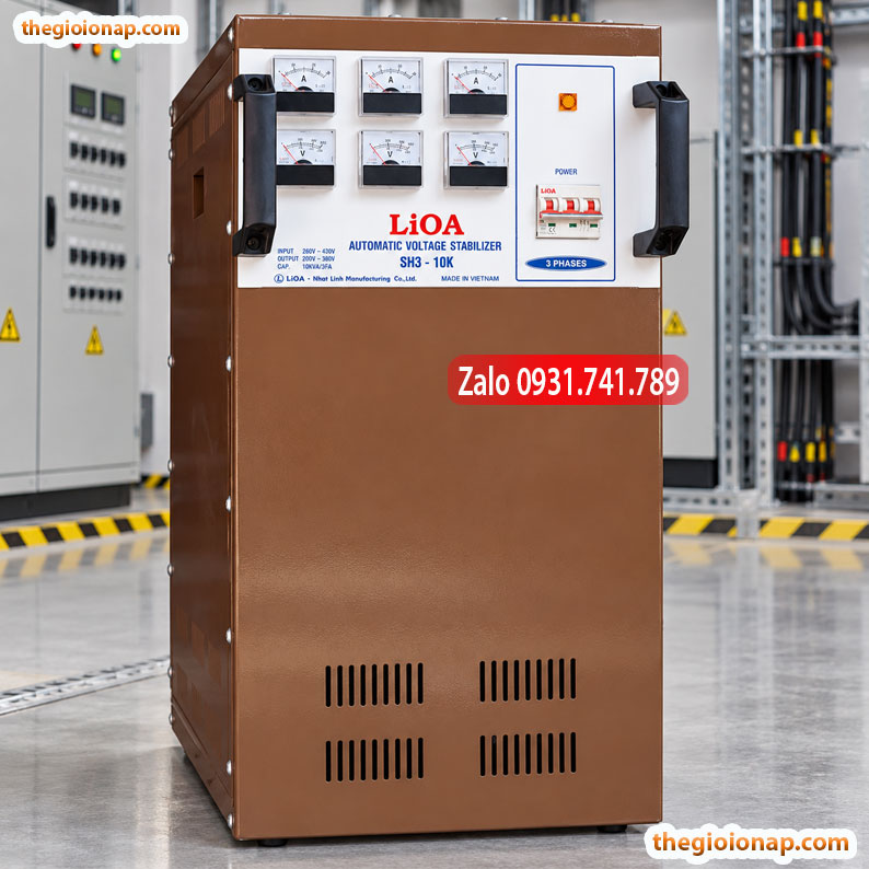 Ổn áp Lioa Chính Hãng SH3-10K Dải điện áp vào 260V~430V
